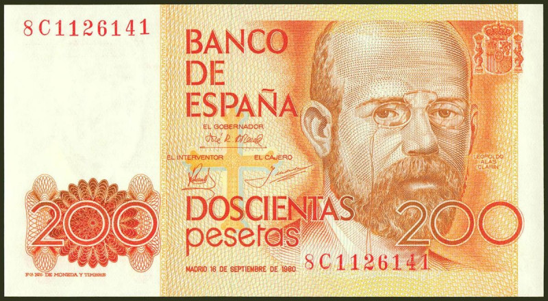 200 Pesetas. 16 de Septiembre de 1980. Serie especial 8C. (Edifil 2021: 480c). R...