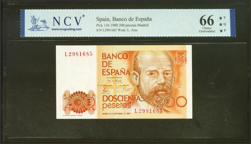 200 Pesetas. 16 de Septiembre de 1980. Serie L. (Edifil 2021: 480a, Pick: 156). ...