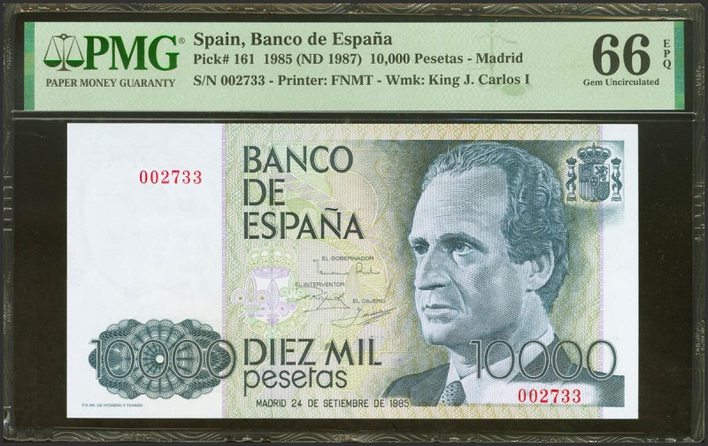 10000 Pesetas. 24 de Septiembre de 1985. Sin serie y numeración muy baja. (Edifi...