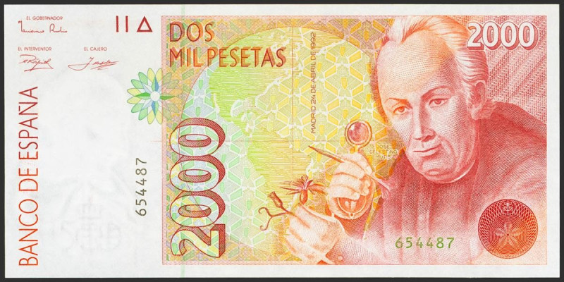 2000 Pesetas. 24 de Abril de 1992. Sin serie. (Edifil 2021: 482). SC.