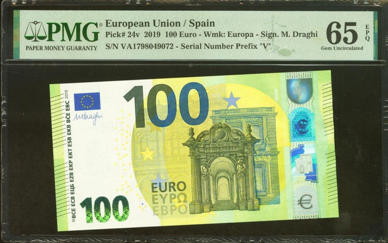 100 Euros. 2019. Firma Draghi. Serie V (España). (Edifil 2021: 497, Pick: 24v). ...