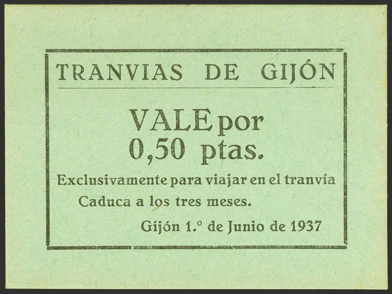 GIJON (ASTURIAS). 50 Céntimos. 1 de Junio de 1937. (González: 2672). Raro, espec...