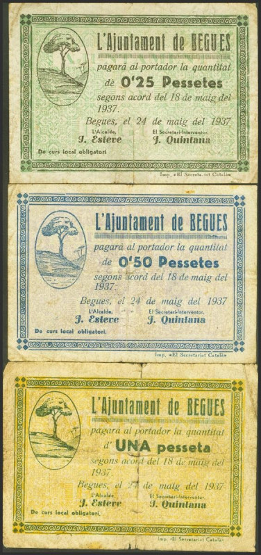 BEGUES (BARCELONA). 25 Céntimos (segunda emsión), 50 Céntimos (segunda emisión) ...