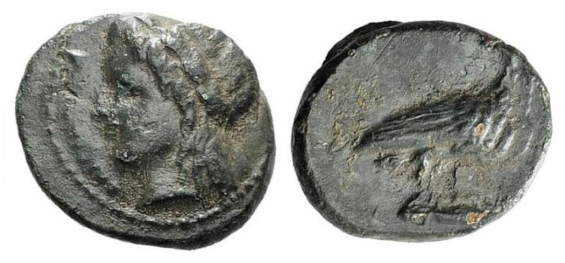 Sicily, Akragas. Phintias (287-279 BC). Æ (14mm, 2.65g, 12h). Laureate head of A...