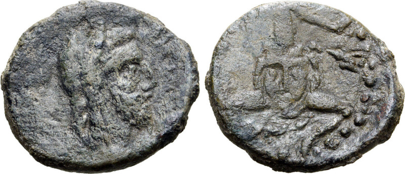 Sicily, Iaitos, c. 1st century BC. Æ (23mm, 8.62g, 6h). Head of Herakles r., wea...