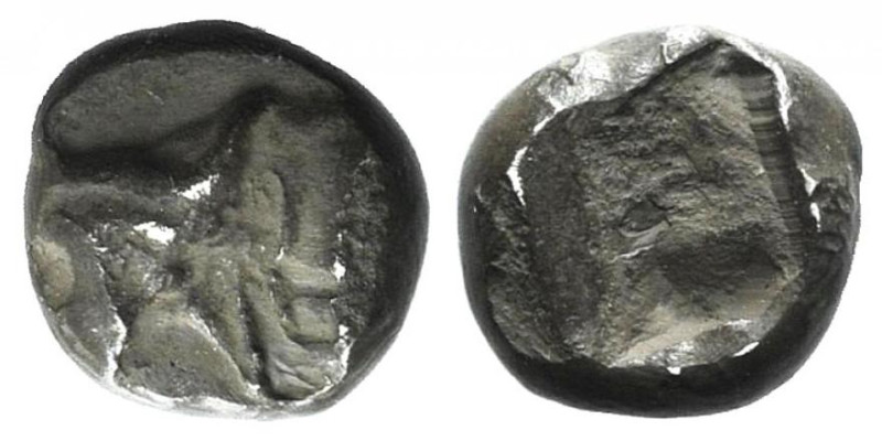 Ionia, Uncertain, c. 5th century BC. AR Tetartemorion (5mm, 0.14g). Head and nec...