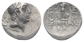 Kings of Cappadocia, Ariobarzanes I Philoromaios (96-63 BC). AR Drachm (17mm, 3.90g, 12h). Dated RY 31 (65/4 BC). Diademed head r. R/ Athena standing ...