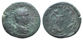 Caracalla (198-217). Macedon, Thessalonica. Æ (28mm, 11.73g, 12h). Laureate, draped and cuirassed bust r. R/ Nike advancing r., holding wreath and pal...