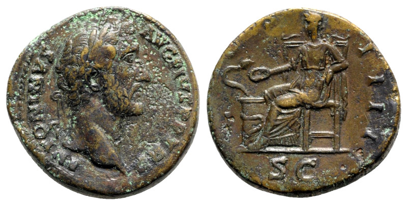 Antoninus Pius (138-161). Æ Sestertius (31mm, 26.31g, 11h). Rome, 145-161. Laure...