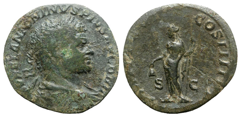 Caracalla (198-217). Æ Sestertius (30mm, 22.80g, 12h). Rome, AD 213. Laureate, d...