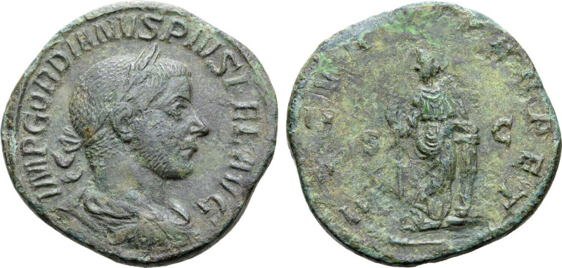 Gordian III (238-244). Æ Sestertius (30mm, 18.00g, 11h). Rome, 243-4. Laureate, ...