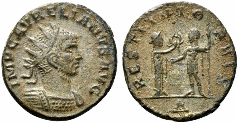 Aurelian (270-275). Radiate (21mm, 4.32g, 6h). Cyzicus, 272-4. Radiate and cuira...