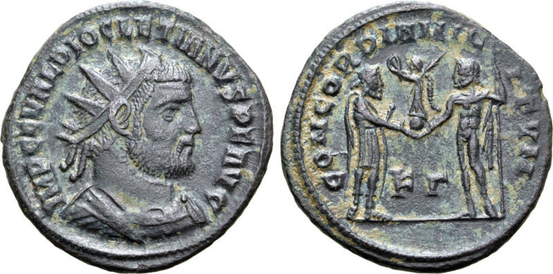 Diocletian (284-305). Radiate (21mm, 3.42g, 1h). Cyzicus, 295-9. Radiate, draped...