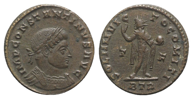 Constantine I (307/310-337). Æ Follis (19mm, 2.86g, 6h). Treveri, 317-8. Laureat...