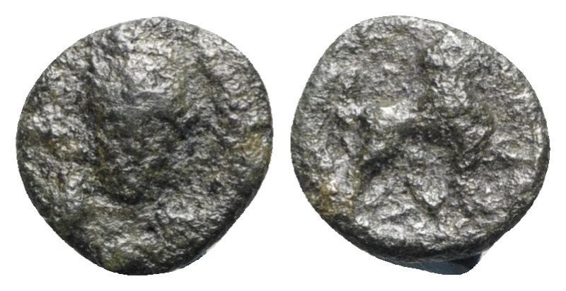 Ostrogoths, Baduila (541-552). Æ (10mm, 0.56g, 6h). Rome. Helmeted and cuirassed...