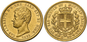 Savoia. Carlo Alberto re di Sardegna, 1831-1849. 
Da 50 lire 1833 Torino. Pagani 162. MIR 1044b. Friedberg 1140. Molto rara. Spl

In slab NGC MS 61...