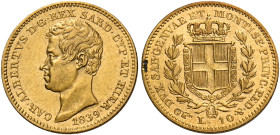 Savoia. Carlo Alberto re di Sardegna, 1831-1849. 
Da 10 lire 1839 Torino. Pagani 216. MIR 1046c. Friedberg 1144. Molto rara. q.Spl