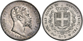 Savoia. Vittorio Emanuele II re di Sardegna, 1849-1861. 
Lira 1850 Torino. Pagani 402. MIR 1059b. Rara. Spl

In slab NGC AU 58, cert. n. 6638952011...