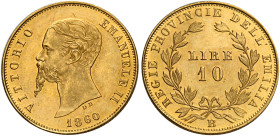 Savoia. Vittorio Emanuele II re eletto, 1859-1861. 
Da 10 lire 1860 Bologna. Pagani 431. MIR 1062a. Chimienti 1441. Friedberg 257. Molto rara. Conser...