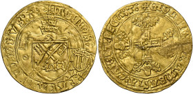 Avignone. Giulio II (Giuliano Della Rovere), 1503-1513. 
Scudo del sole, AV 3,38 g. Sole IVLIVS – PAPA SECVNDVS T Stemma sormontato da triregno, a d....