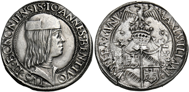 Bologna. Giovanni II Bentivoglio, 1494-1509. 
Quarto, AR 9,55 g. IOANNES BENTIV...