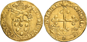 Bologna. Clemente VII (Giulio de’Medici), 1523-1534. 
Scudo del sole 1533-1534, AV 3,35 g. CLEM VII PONT MAX Stemma sormontato da triregno e chiavi d...