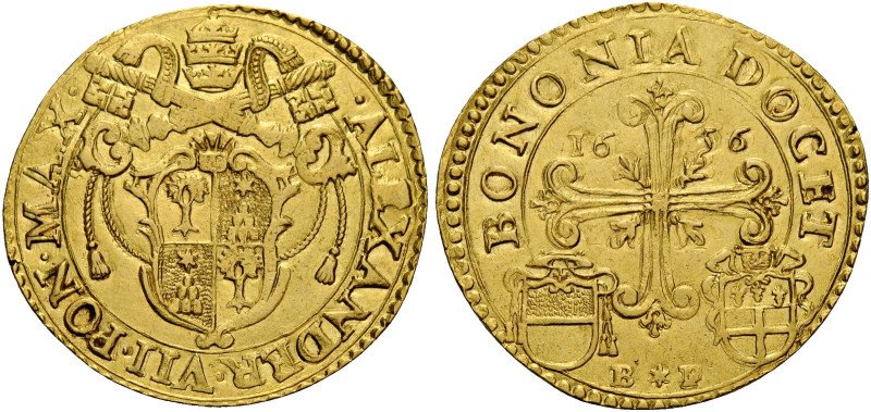 Bologna. Alessandro VII (Fabio Chigi), 1655-1667. 
Quadrupla 1656, AV 13,12 g. ...