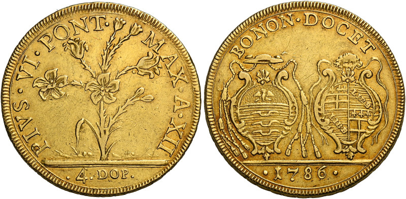 Bologna. Pio VI (Giovanni Angelo Braschi), 1775-1799. 
Da 4 doppie romane anno ...