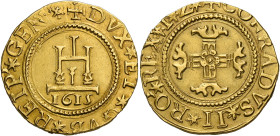 Genova. Dogi biennali e governatori della Repubblica, 1528-1797. Serie della II fase: 1541-1637. 
Da 2 doppie o quadrupla 1615, AV 13,37 g. + DVX *ET...