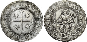 Genova. Serie della III fase: 1637-1797. 
Scudo al torchio 1676, AR 37,93 g. + DVX ET GVB REIP GENV Croce patente accantonata da quattro stelle. Rv. ...