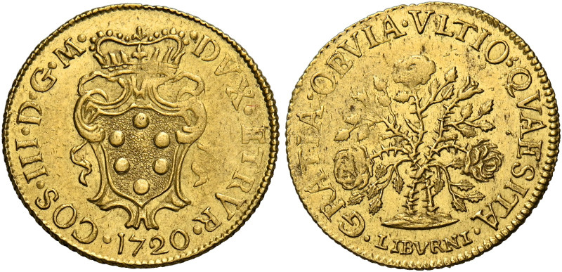 Livorno. Cosimo III de’Medici, 1670-1723. 
Mezza pezza della rosa 1720, AV 3,42...