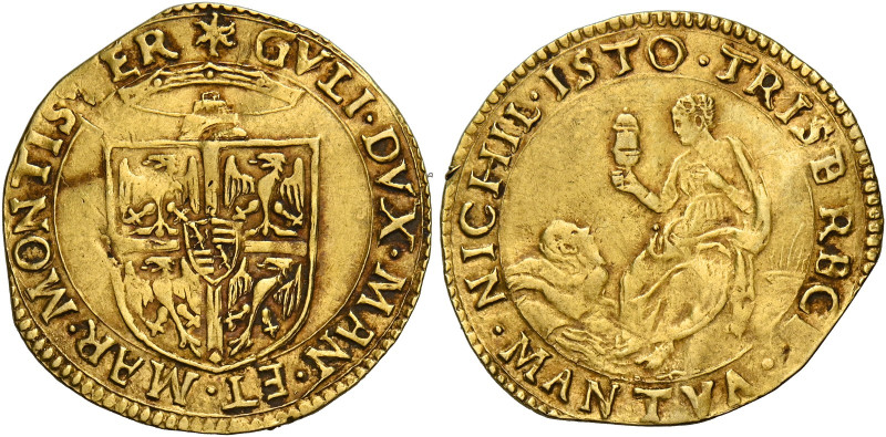 Mantova. Guglielmo Gonzaga, 1550-1587. 
Scudo del sole, AV 3,22 g. Sole GVLI DV...