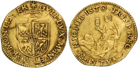 Mantova. Guglielmo Gonzaga, 1550-1587. 
Scudo del sole, AV 3,22 g. Sole GVLI DVX MAN ET MAR MONTISFER Stemma sormontato dal Monte Olimpo e da corona ...