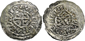 Milano. Guido di Spoleto re d’Italia, 888-894. 
Denaro largo, AR 1,67 g. + VVIDO GRACIA DI R Croce accantonata da quattro globetti. Rv. XPISTIANA REL...