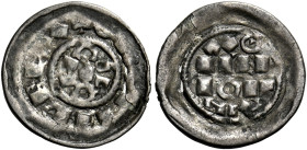 Milano. Corrado II di Franconia imperatore e re d’Italia, 1026-1039. 
Denaro, AR 0,88 g. + IMPERATOR Nel campo, monogramma NR / CDO /A. Rv. AVG / MED...