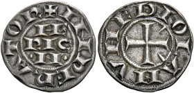 Milano. Enrico VI di Svevia imperatore, 1190-1197. 
Grosso da 6 denari imperiali, AR 1,95 g. + INPERATOR Nel campo, su tre righe, HE / RIC /N. Rv. ME...