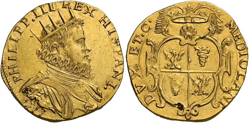 Milano. Filippo III di Spagna, 1598-1621. 
Quadrupla 1617, AV 13,19 g. PHILIPP ...