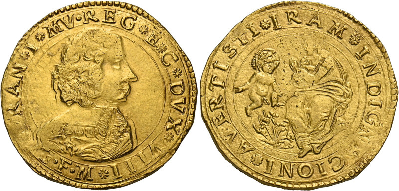 Modena. Francesco I d’Este, 1629-1658. 
Da 4 scudi o quadrupla, AV 13,07 g. FRA...