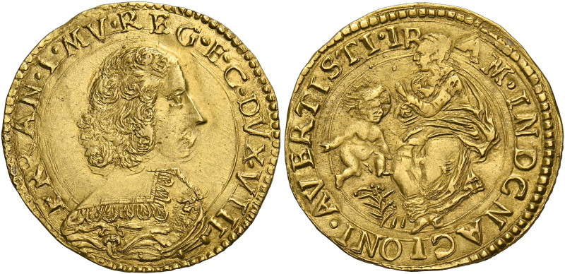 Modena. Francesco I d’Este, 1629-1658. 
Doppia, AV 6,50 g. FRAN I MV REG E [ET]...