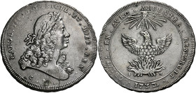 Palermo. Carlo III d’Austria (VI come imperatore del S.R.I. dal 1711) re di Sicilia, 1720-1734. 
Oncia da 30 tarì 1732, AR 73,76 g. CAROL III D G SIC...