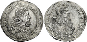 Parma. Odoardo Farnese, 1622-1646. 
Scudo, AR 26,85 g. ODOARDVS FAR PAR Έ PLA DVX V Busto corazzato a d. con gorgiera e mascherone sullo spallaccio. ...