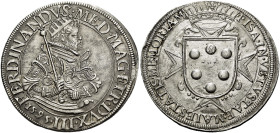 Pisa. Ferdinando I de’Medici, 1595-1608. 
Tallero 1595, AR 27,98 g. FERDINANDVS MED MAG ETR DVX III Busto radiato e corazzato a d., con scettro nella...