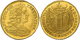 Retegno. Antonio Tolomeo Gallio Trivulzio principe del S.R.I. e di Retegno, 1708-1767. 
Ongaro 1724, AV 3,47 g. ANT. PTOLOM: – TRIVULTIUS· Busto drap...