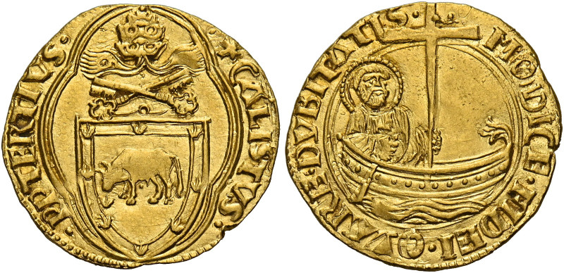 Roma. Callisto III (Alonso de Borja), 1455-1458. 
Ducato papale, AV 3,52 g. + C...