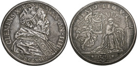 Roma. Clemente X (Emilio Altieri), 1670-1676. 
Piastra anno IV/1673, AR 31,86 g. CLEMENS X PONT MAX AN IIII Busto a d. con camauro, mozzetta e stola ...