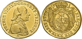 Trento. Pietro Vigilio di Thun principe vescovo, 1776-1796. 
Ducato 1776, AV 3,48 g. PETRUS VIGIL D G E & S R I P TRIDENT Busto a d. Rv. ELECTUS DIE ...