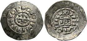 Venezia. Ottone I, 962-973 o Ottone II di Sassonia, 967-983. 
Denaro, AR 1,18 g. OTTO IMPERATOR Croce unghiata accantonata da quattro globetti. Rv. T...