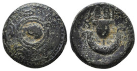 Greek Coins. 4th - 1st century B.C. AE

Reference:

Condition: Very Fine

Weight =4.4 gr
Heıght =15.9 mm