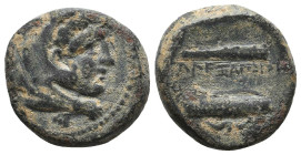 Greek Coins. 4th - 1st century B.C. AE

Reference:

Condition: Very Fine

Weight =6.7 gr
Heıght =17.7 mm