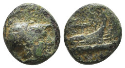 Greek Coins. 4th - 1st century B.C. AE

Reference:

Condition: Very Fine

Weight =1.8 gr
Heıght =10.4 mm